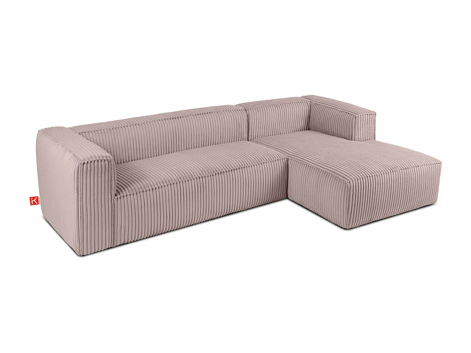 Modernes Ecksofa Rechts aus breitem Cordstoff - rosa - FEROX