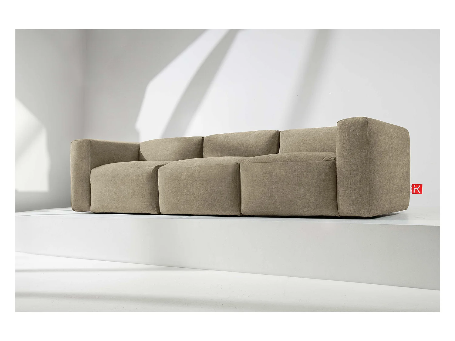 Canapé 3 places avec assise extrêmement moelleuse et confortable - jaune - BUFFO