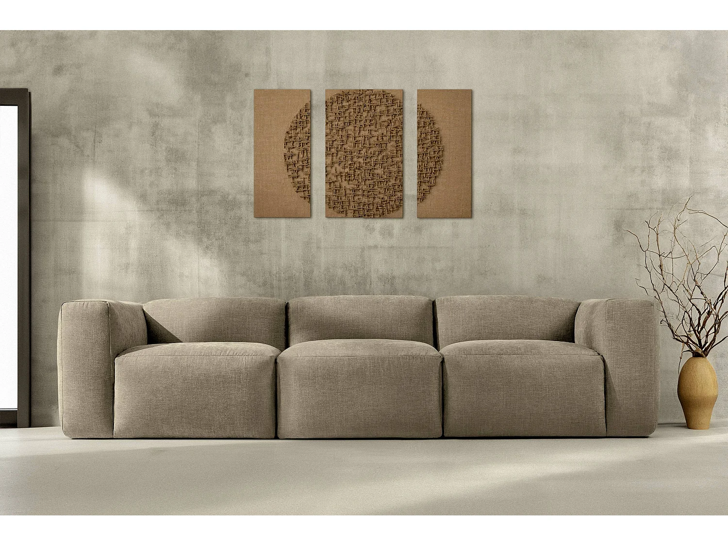 Sofa 3 Sitzer mit extrem weicher und bequemer Sitz - gelb - BUFFO