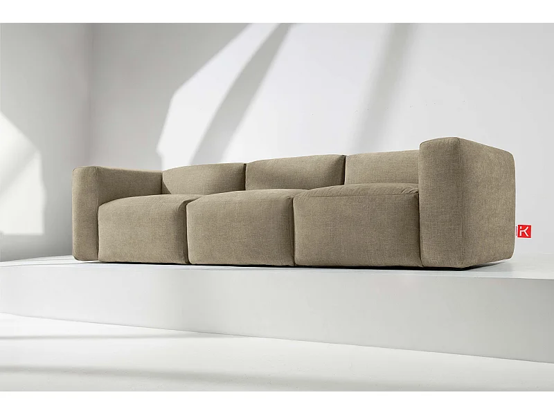Sofa 3 Sitzer mit extrem weicher und bequemer Sitz - gelb - BUFFO