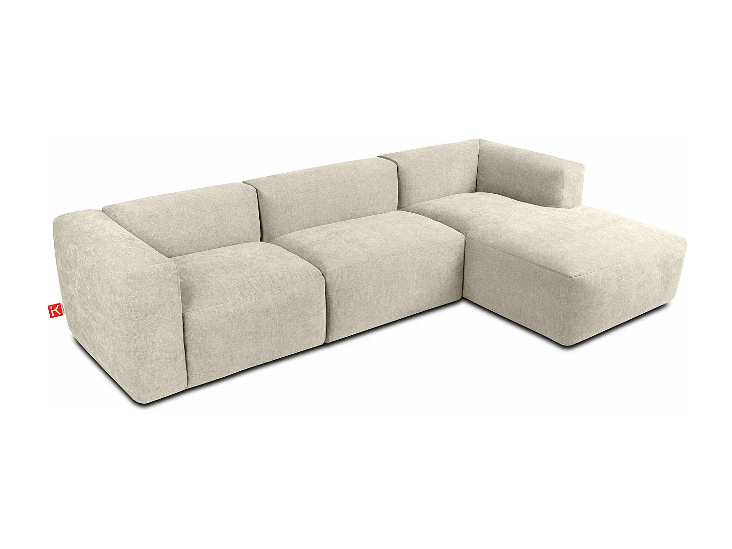 Ecksofa Rechts mit extrem weicher und bequemer Sitz - ecrufarben - BUFFO