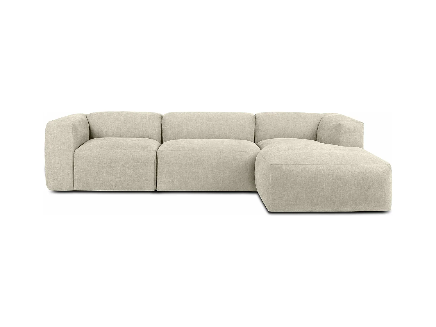 Canapé d'angle droit avec assise extrêmement moelleuse et confortable - couleur écru - BUFFO