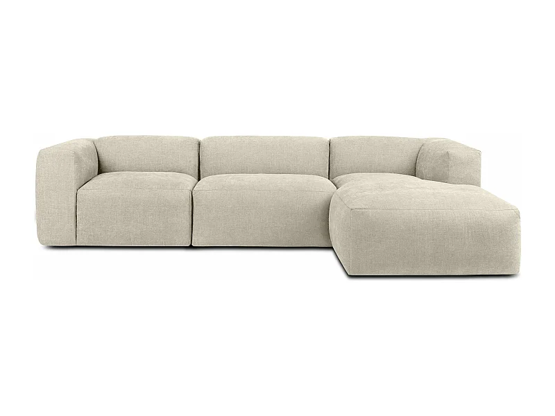 Canapé d'angle droit avec assise extrêmement moelleuse et confortable - couleur écru - BUFFO