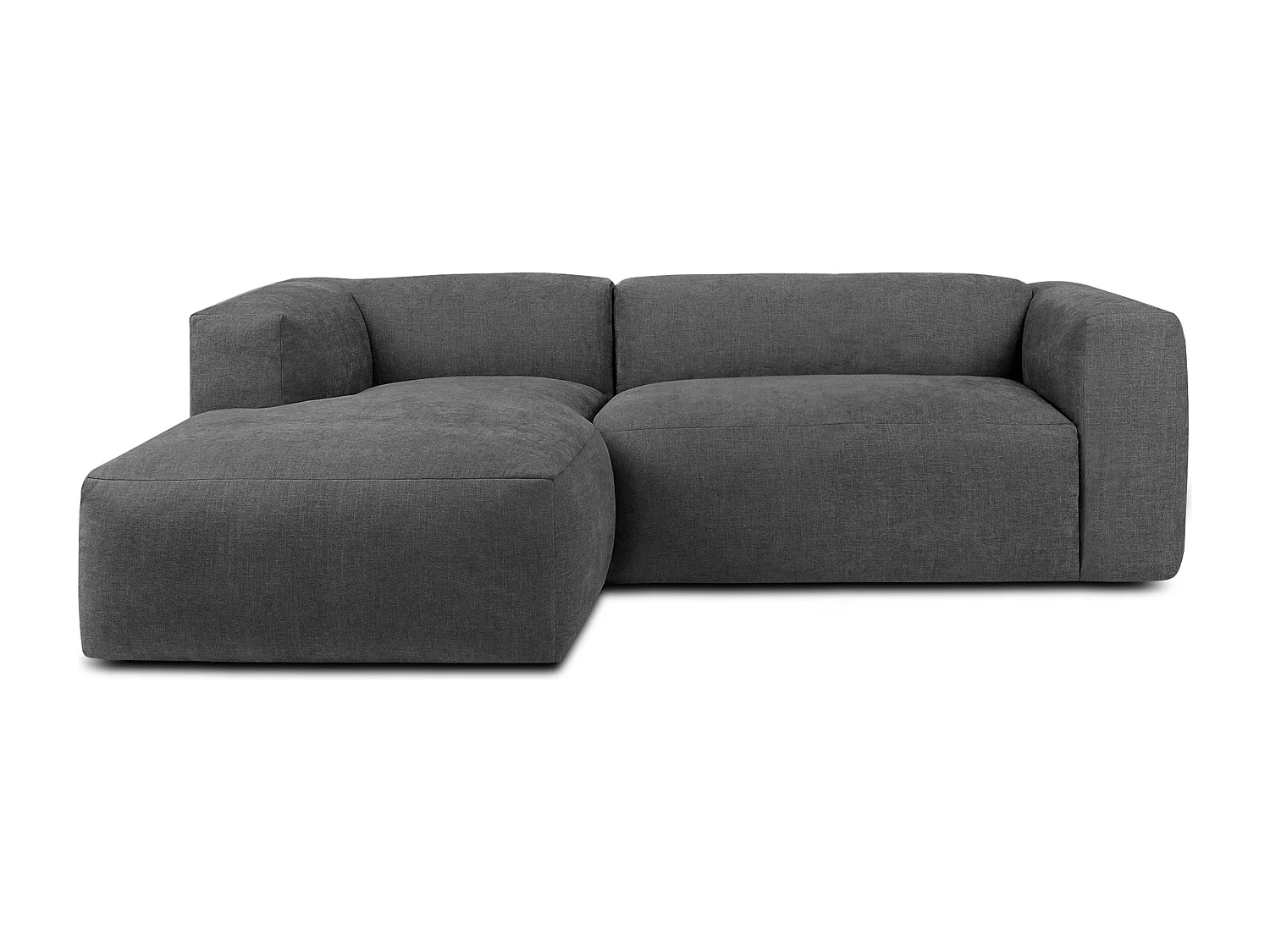 Canapé d'angle gauche 3/4 places avec assise extrêmement moelleuse et confortable - gris - BUFFO