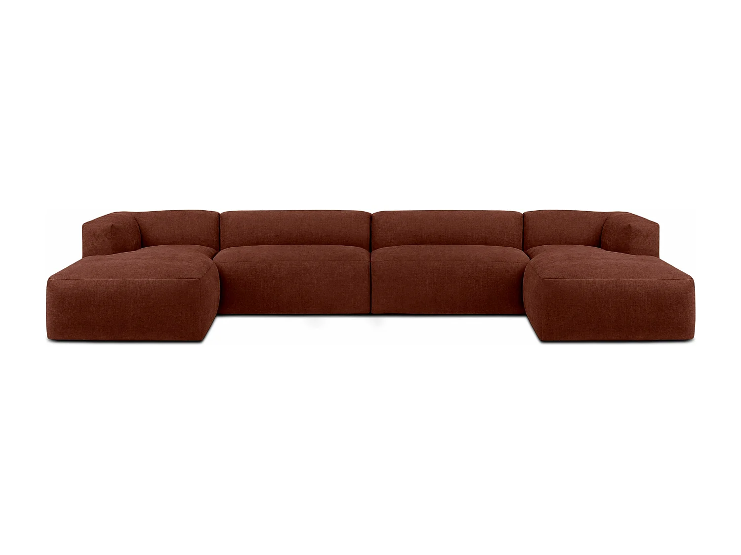 7/8 Sitzer Panorama-Ecksofa mit extrem weicher Sitz - orange - BUFFO