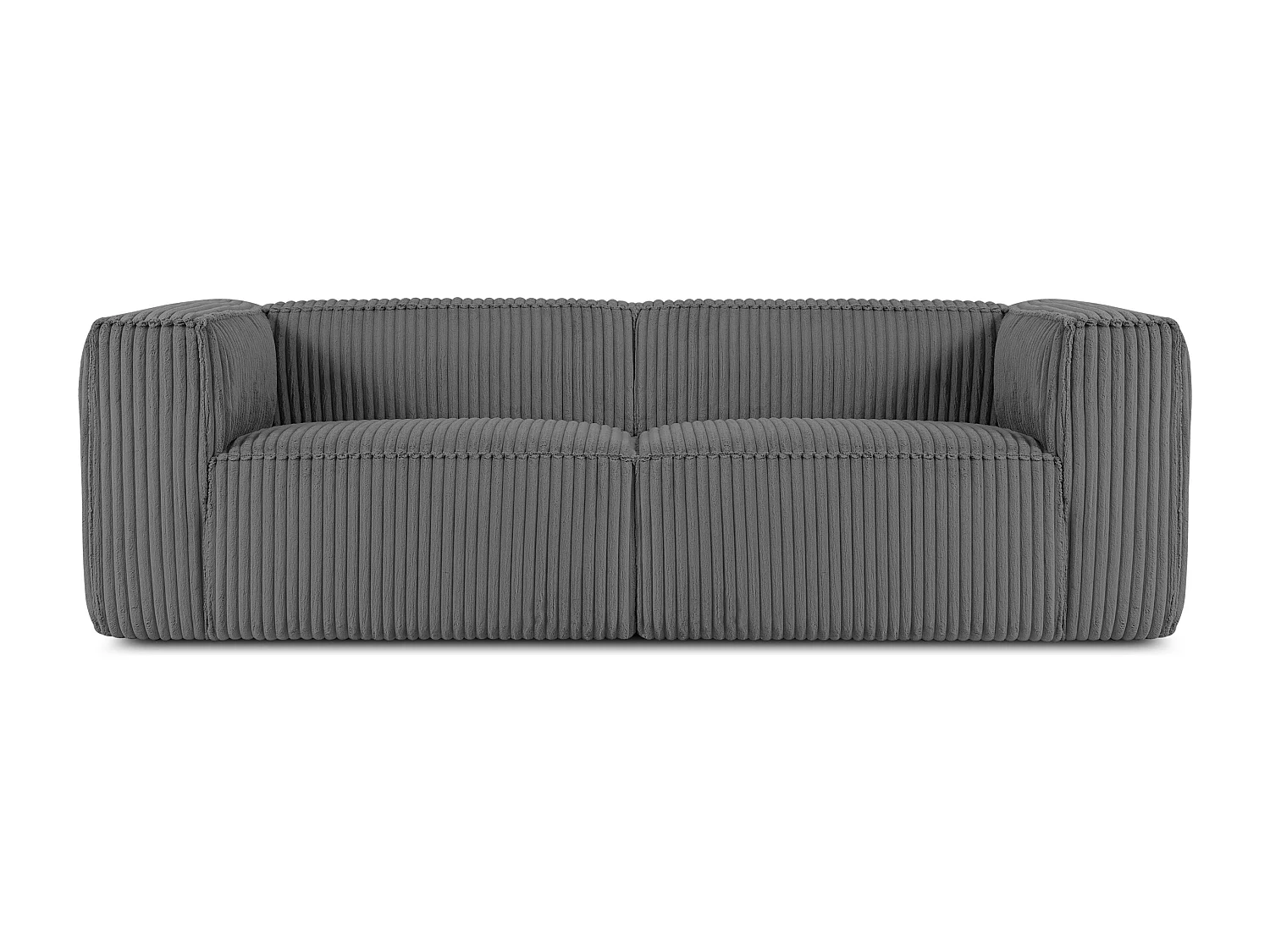 Modernes Sofa 3 Sitzer aus breitem Cordstoff - dunkelgrau - FEROX