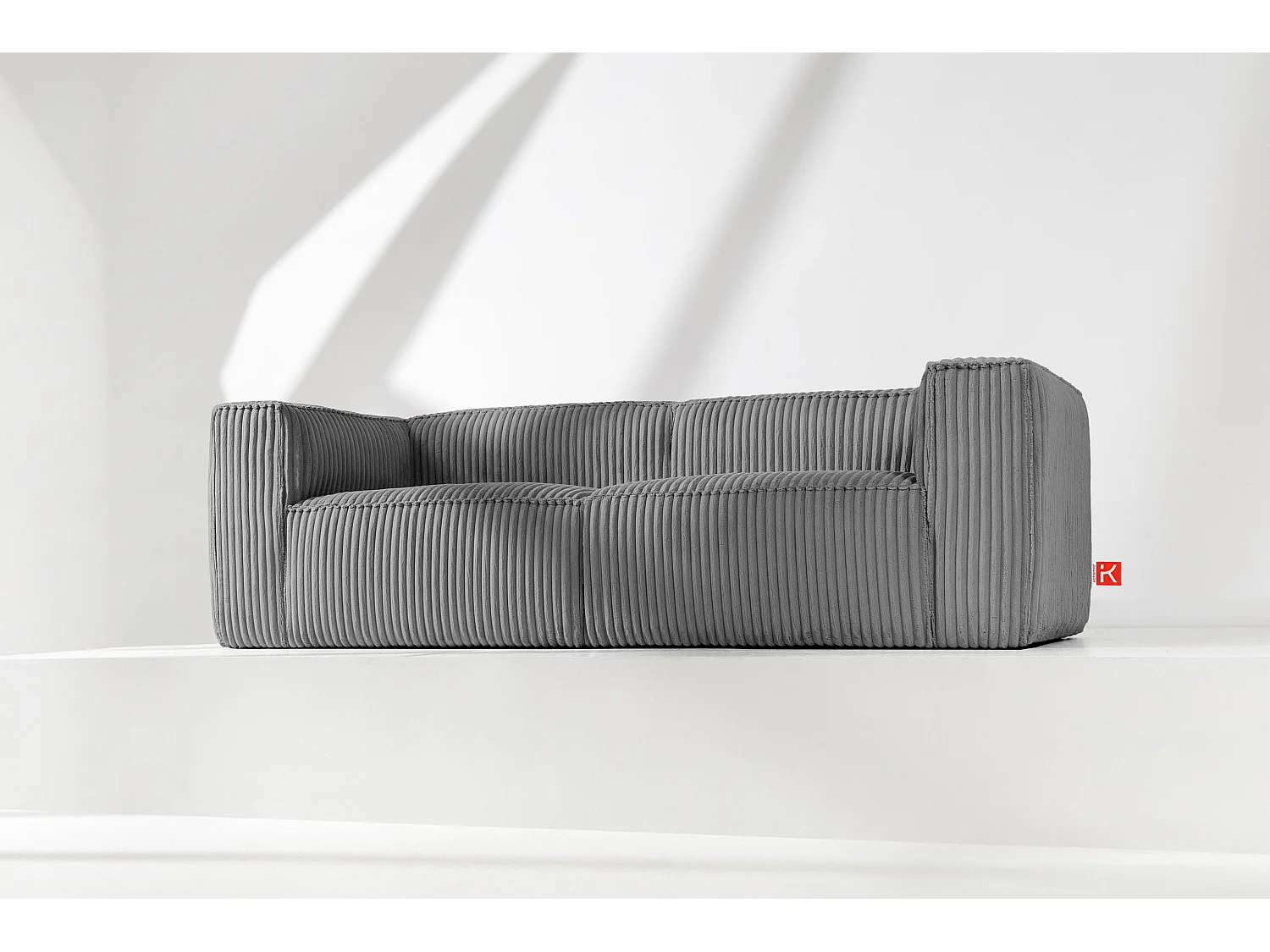 Modernes Sofa 3 Sitzer aus breitem Cordstoff - dunkelgrau - FEROX