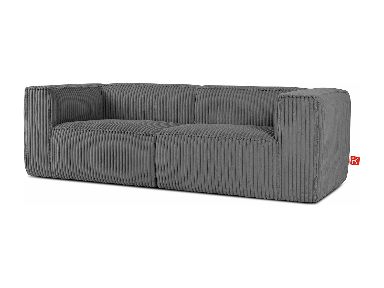 Modernes Sofa 3 Sitzer aus breitem Cordstoff - dunkelgrau - FEROX