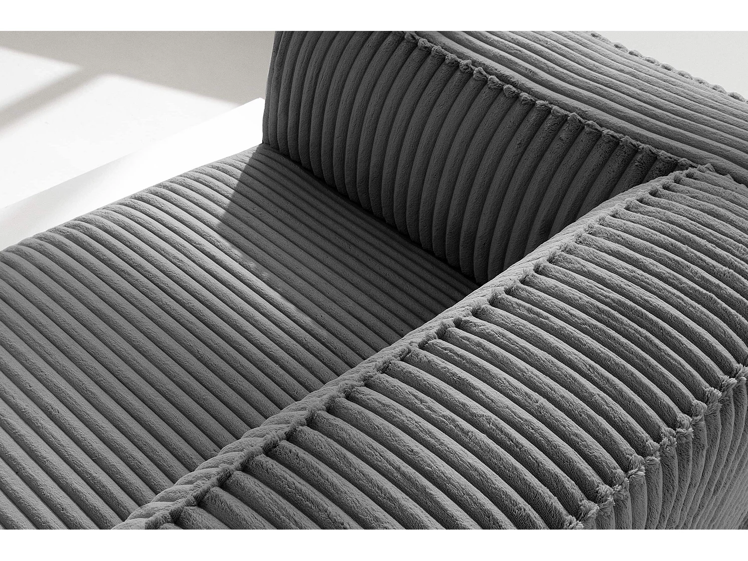 Modernes Sofa 3 Sitzer aus breitem Cordstoff - dunkelgrau - FEROX