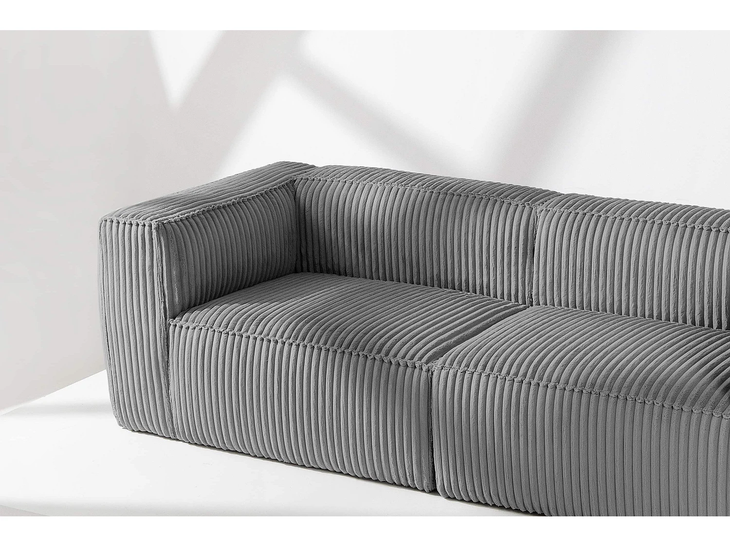 Modernes Sofa 3 Sitzer aus breitem Cordstoff - dunkelgrau - FEROX