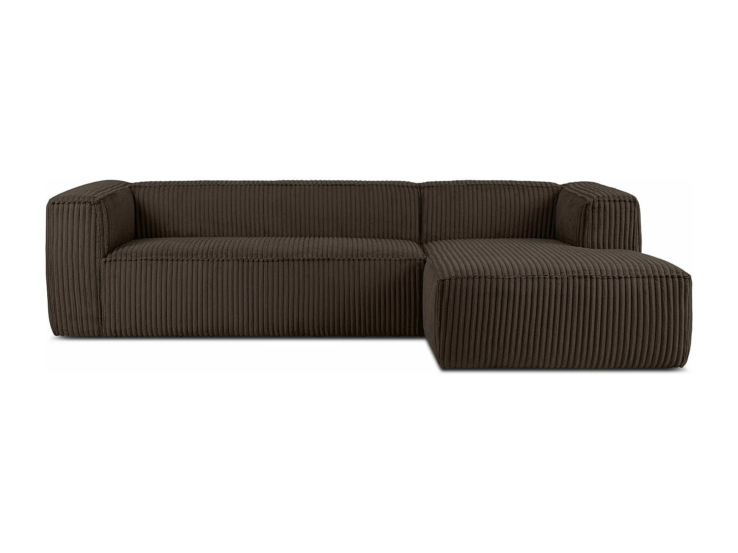 Modernes Ecksofa Rechts aus breitem Cordstoff - braun - FEROX