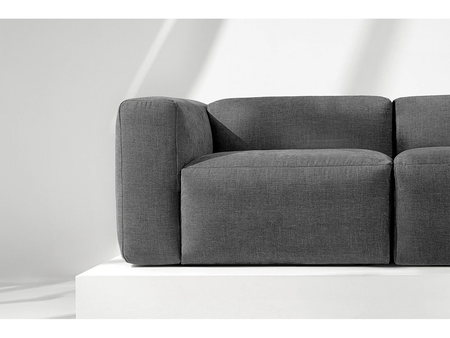 Sofa 2,5 Sitzer mit extrem weicher und bequemer Sitz - grau - BUFFO