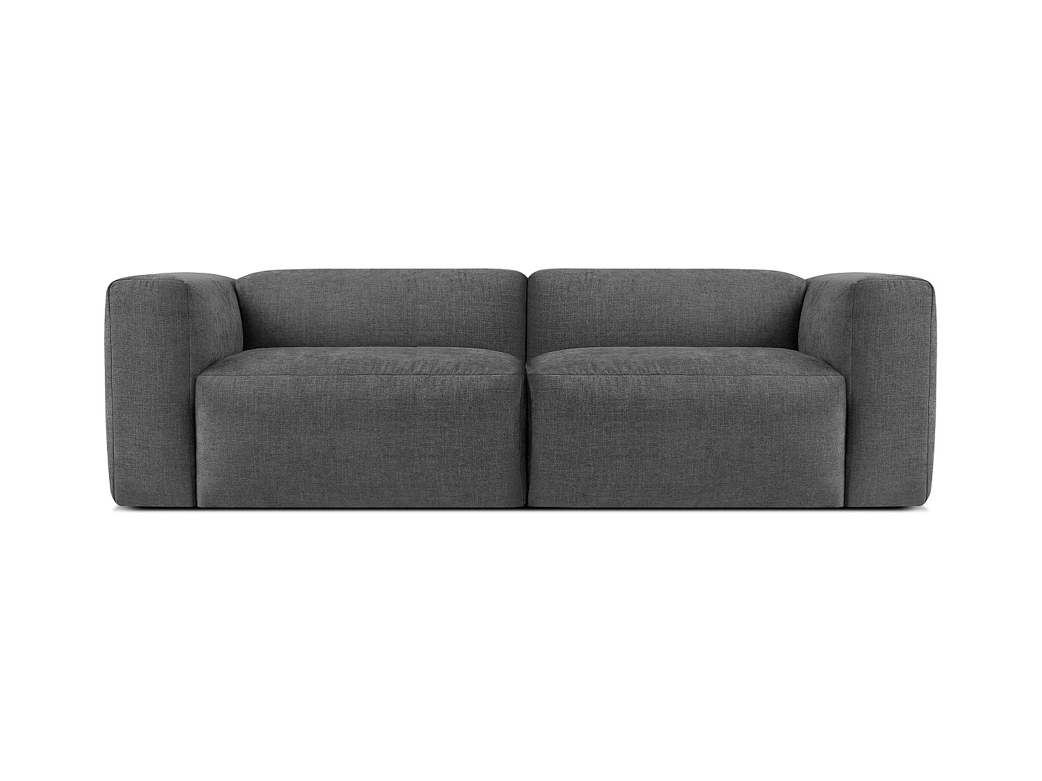 Canapé 2,5 places avec assise extrêmement moelleuse et confortable - gris - BUFFO