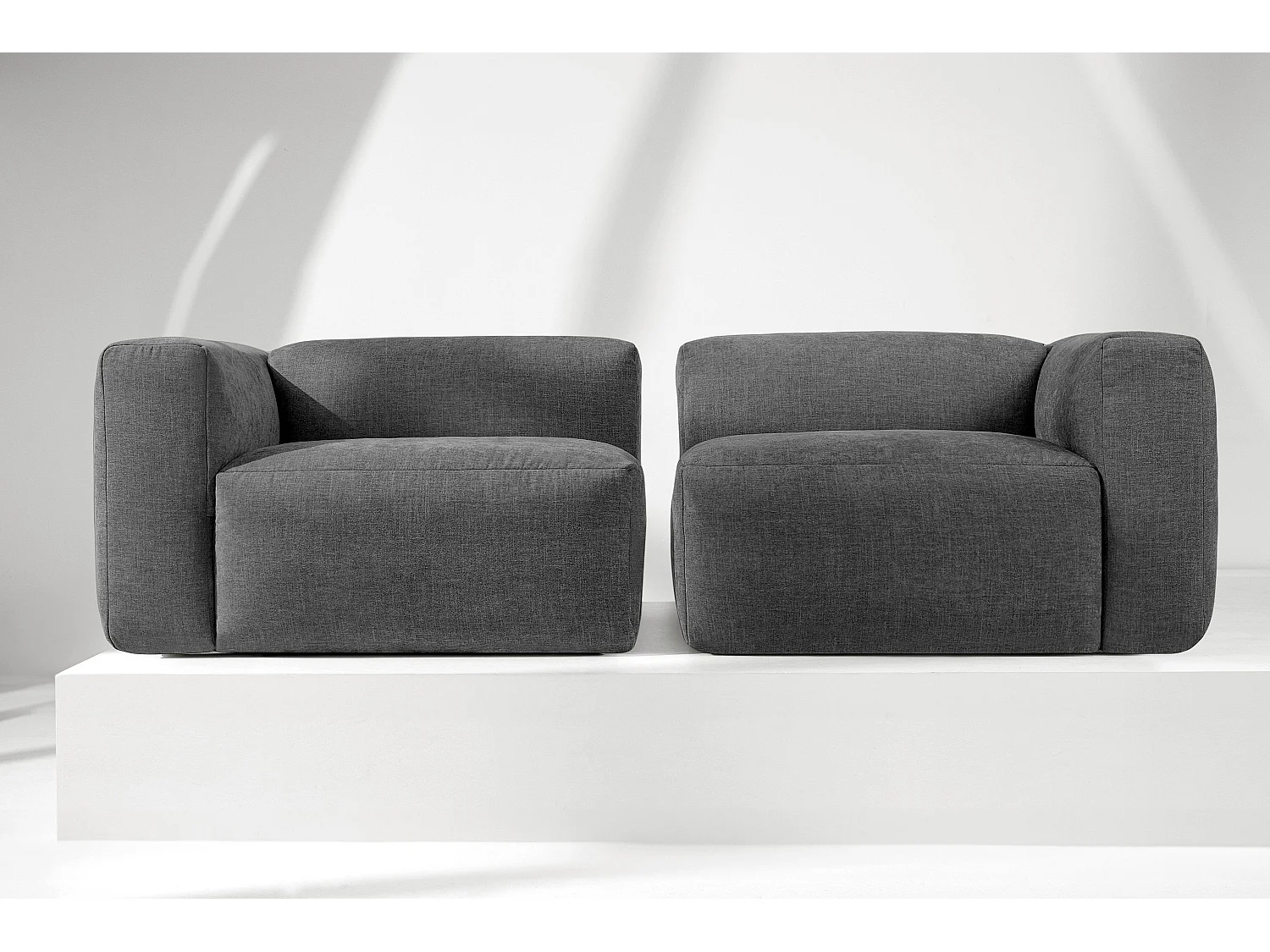 Canapé 2,5 places avec assise extrêmement moelleuse et confortable - gris - BUFFO