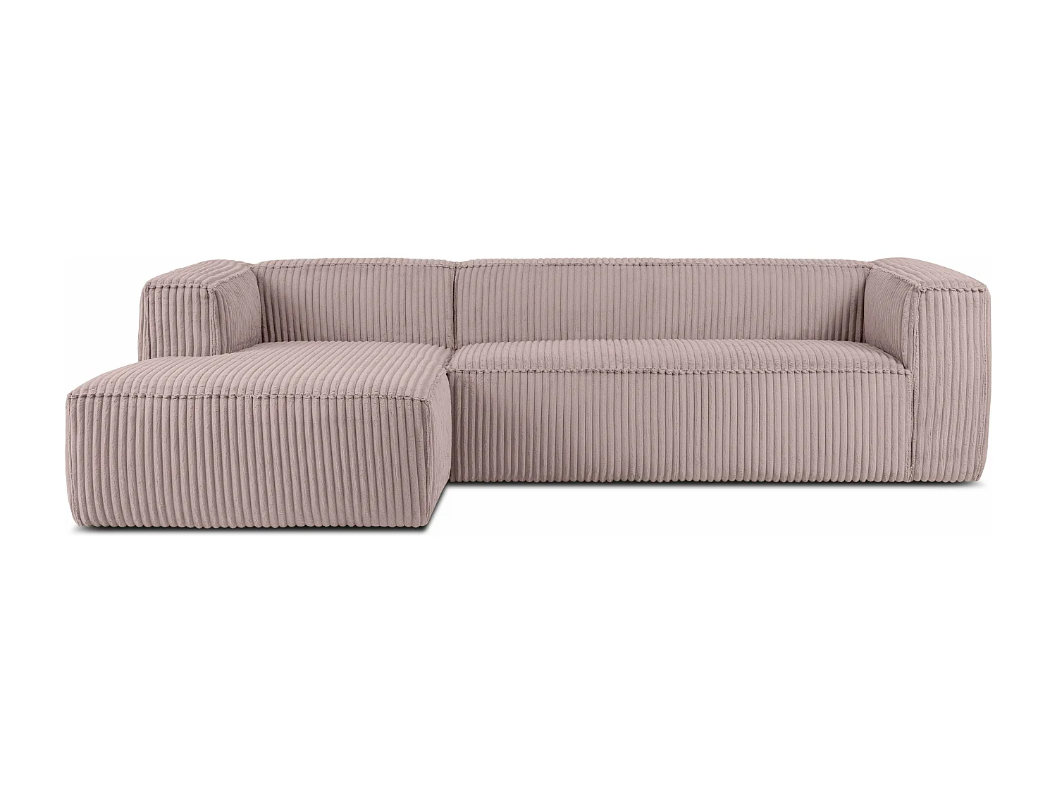 Modernes Ecksofa Links aus breitem Cordstoff - rosa - FEROX