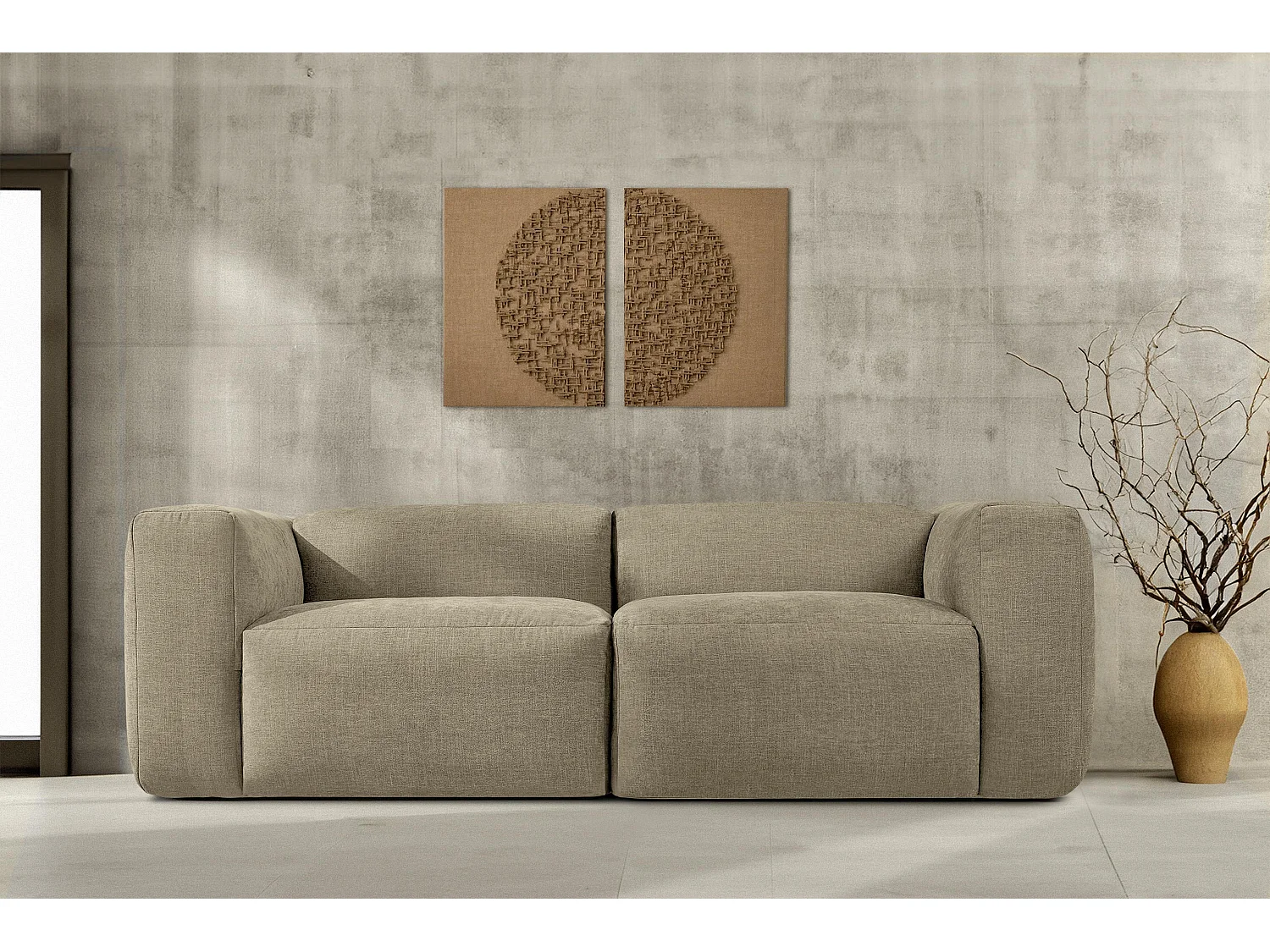 Sofa 2,5 Sitzer mit extrem weicher und bequemer Sitz - gelb - BUFFO