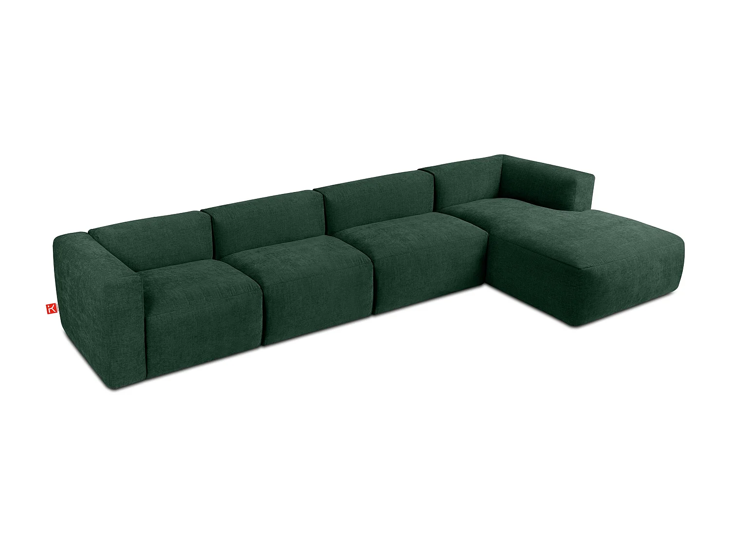 Ecksofa Rechts 6-Sitzer mit extrem weicher und bequemer Sitz - blau - BUFFO