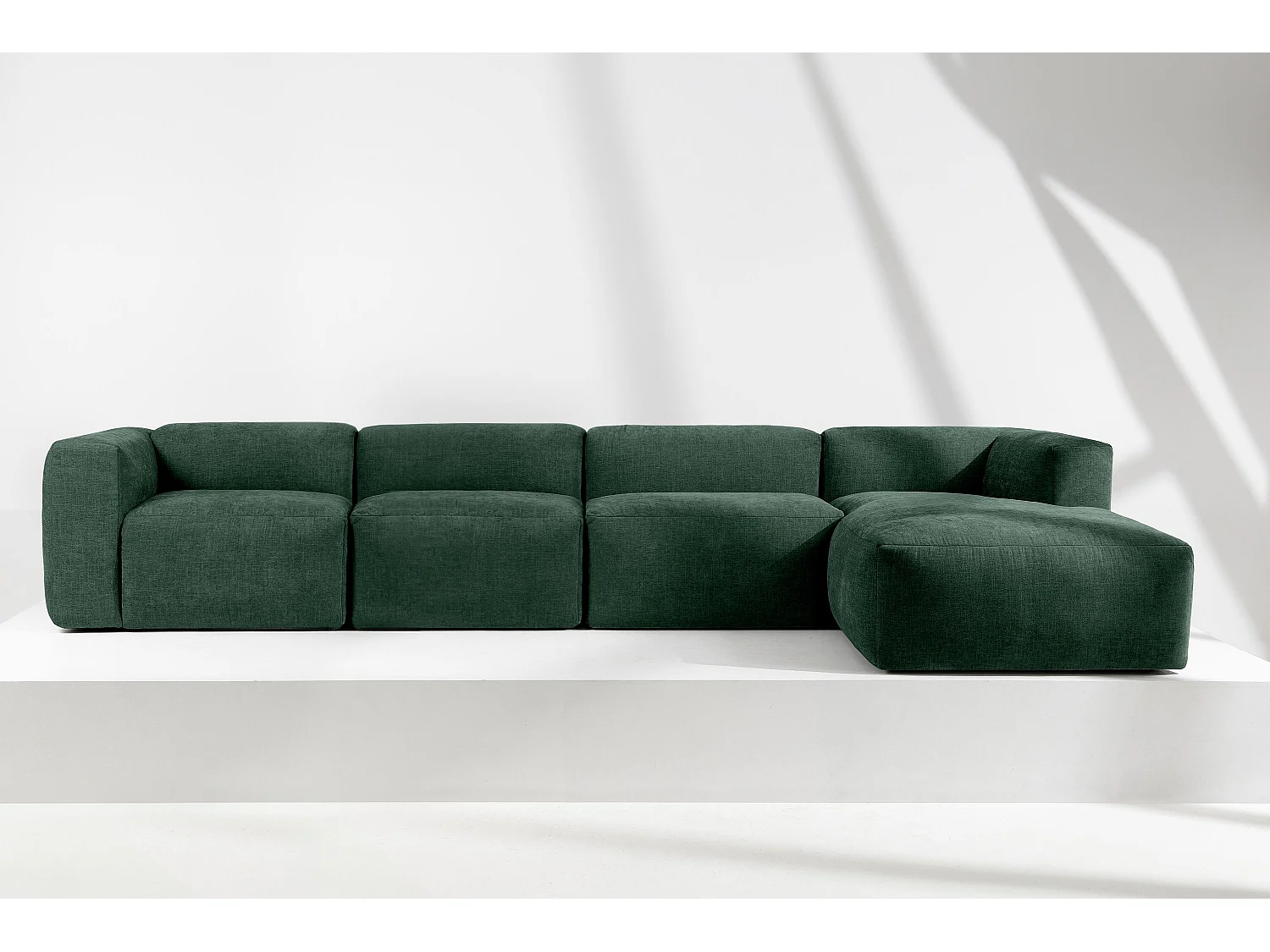 Ecksofa Rechts 6-Sitzer mit extrem weicher und bequemer Sitz - blau - BUFFO