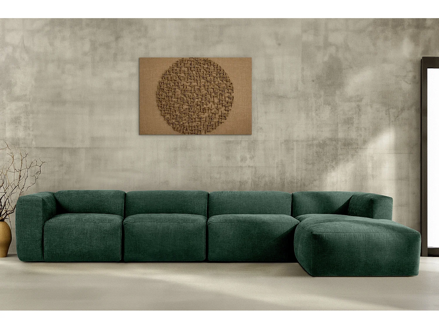 Ecksofa Rechts 6-Sitzer mit extrem weicher und bequemer Sitz - blau - BUFFO