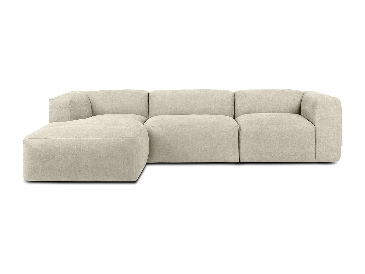 Ecksofa Links mit extrem weicher und bequemer Sitz - ecrufarben - BUFFO