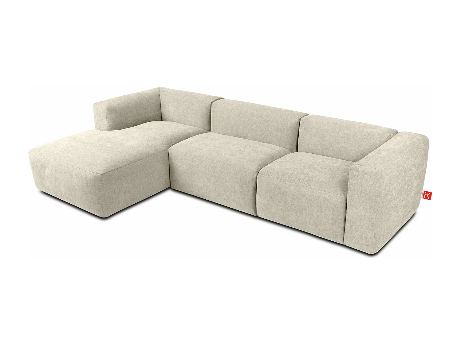 Ecksofa Links mit extrem weicher und bequemer Sitz - ecrufarben - BUFFO