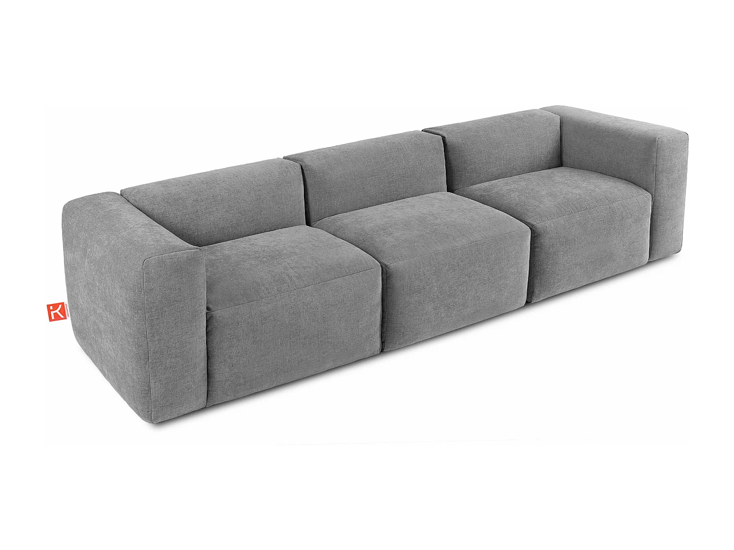 Sofa 3 Sitzer mit extrem weicher und bequemer Sitz - hellgrau - BUFFO
