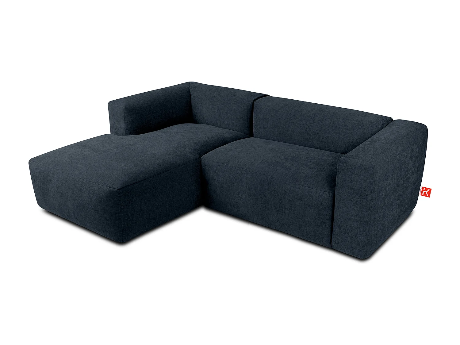 Ecksofa Links 3/4 Sitzer mit extrem weicher und bequemer Sitz - blau - BUFFO