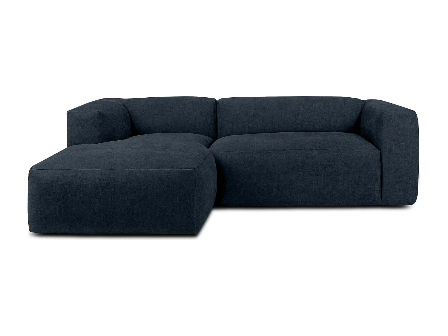 Ecksofa Links 3/4 Sitzer mit extrem weicher und bequemer Sitz - blau - BUFFO