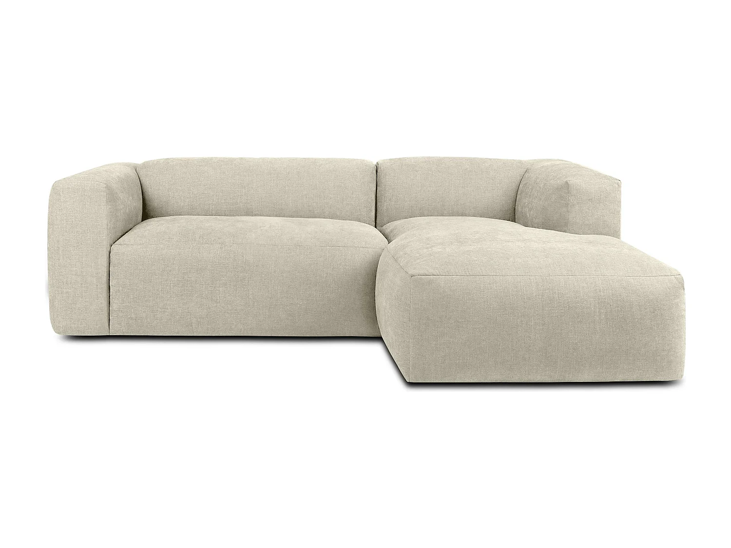 Ecksofa Rechts 3/4 Sitzer mit extrem weicher und bequemer Sitz - ecru - BUFFO