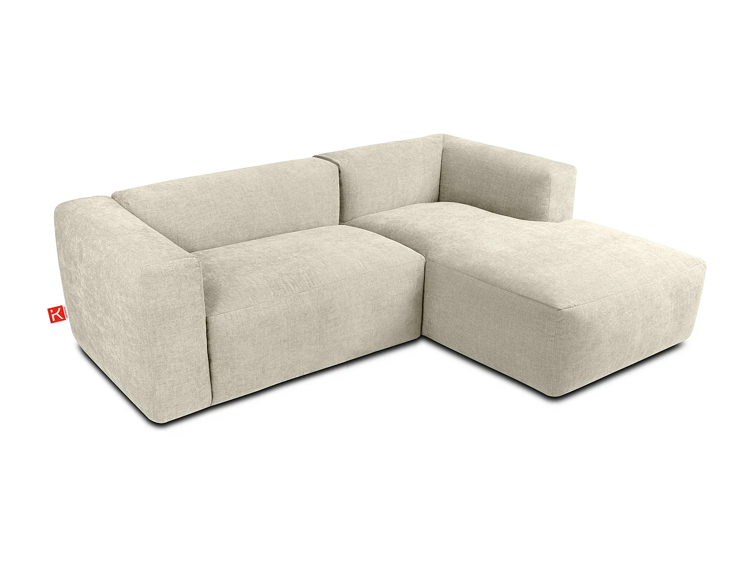 Ecksofa Rechts 3/4 Sitzer mit extrem weicher und bequemer Sitz - ecru - BUFFO