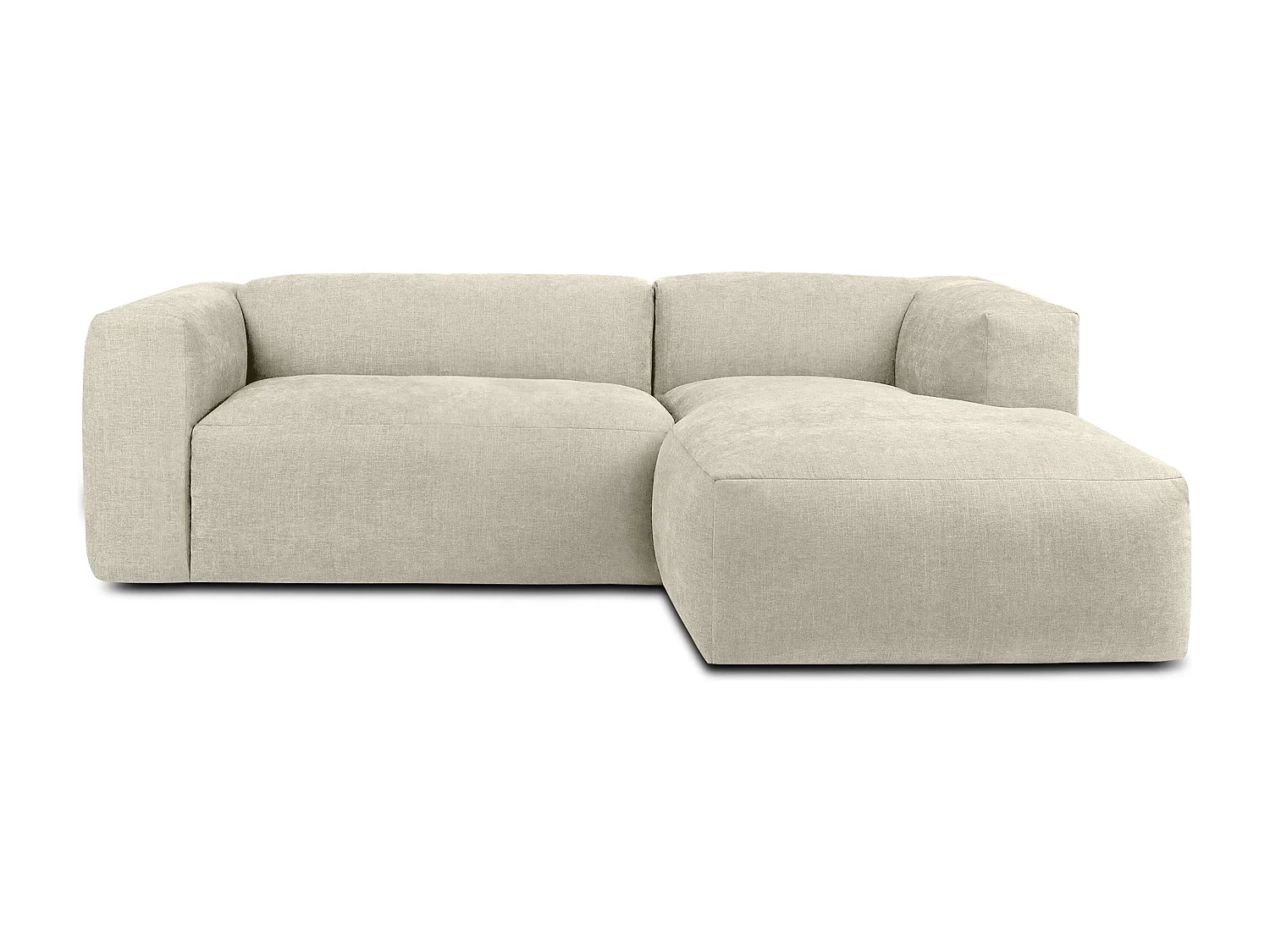 Ecksofa Rechts 3/4 Sitzer mit extrem weicher und bequemer Sitz - ecru - BUFFO