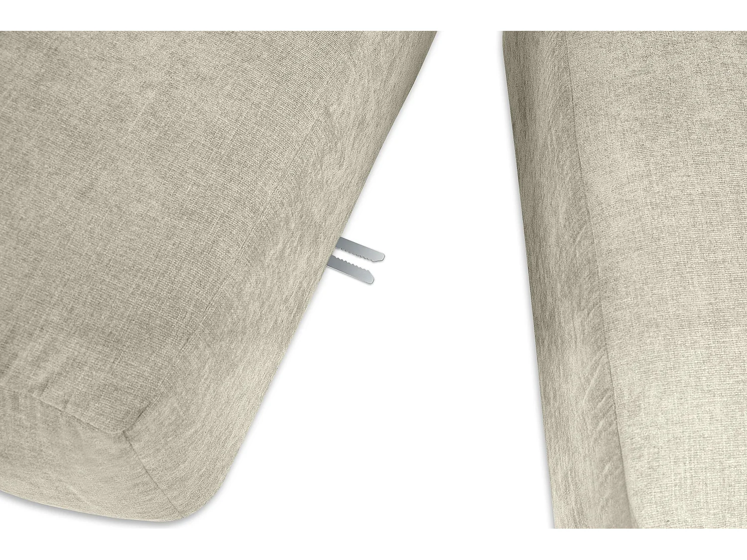 Ecksofa Rechts 3/4 Sitzer mit extrem weicher und bequemer Sitz - ecru - BUFFO