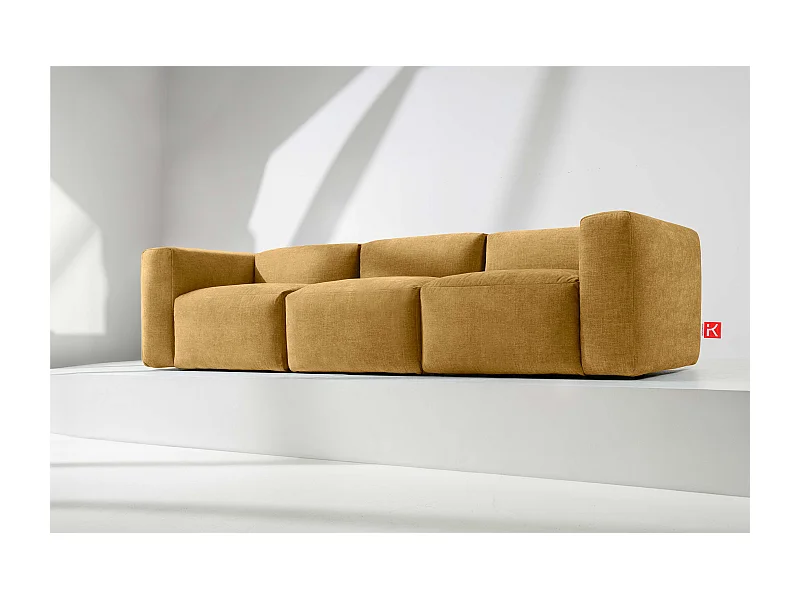Sofa 3 Sitzer mit extrem weicher und bequemer Sitz - gelb - BUFFO