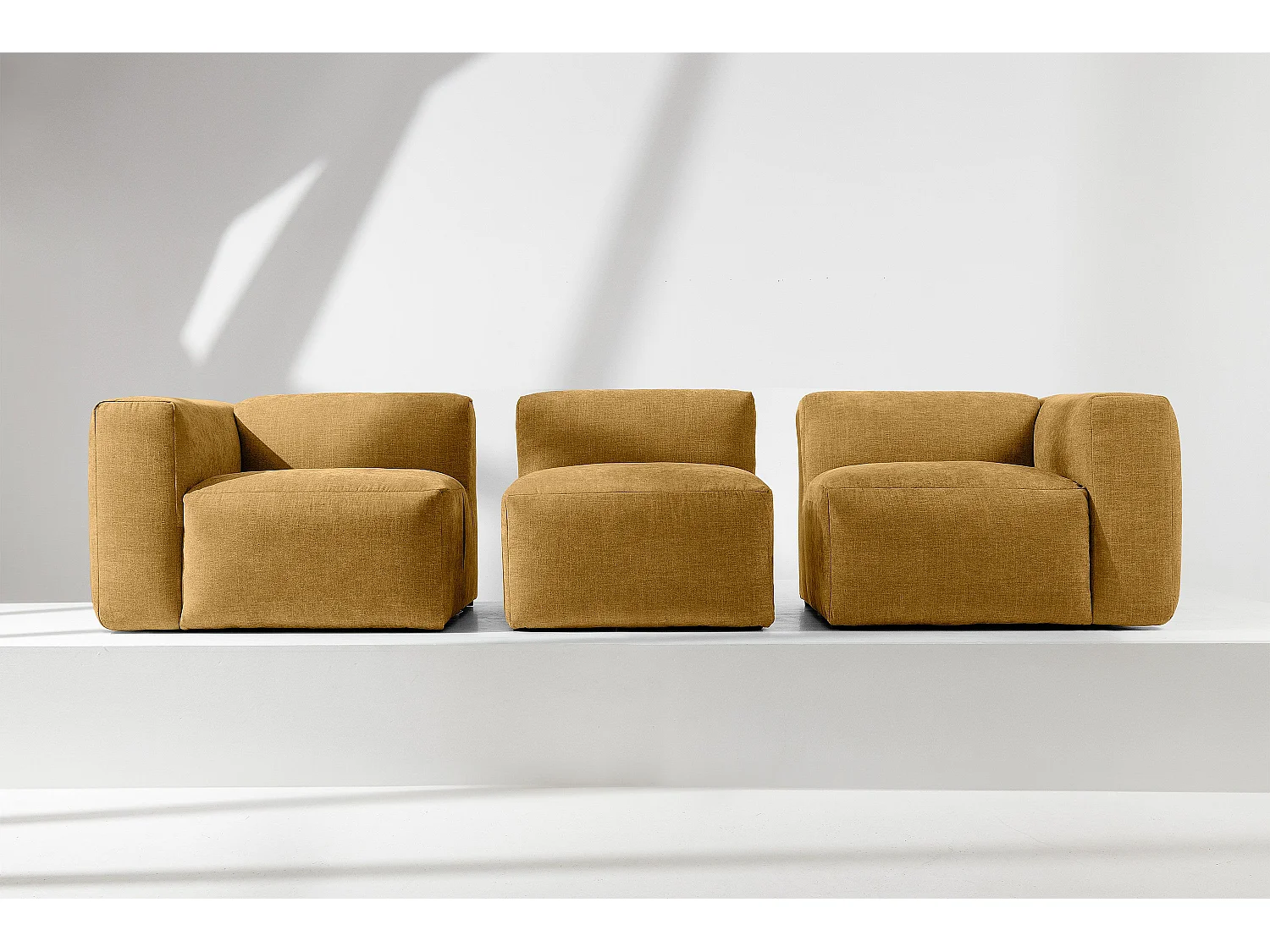 Sofa 3 Sitzer mit extrem weicher und bequemer Sitz - gelb - BUFFO