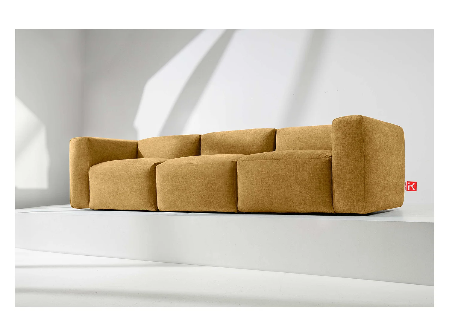 Canapé 3 places avec assise extrêmement moelleuse et confortable - jaune - BUFFO