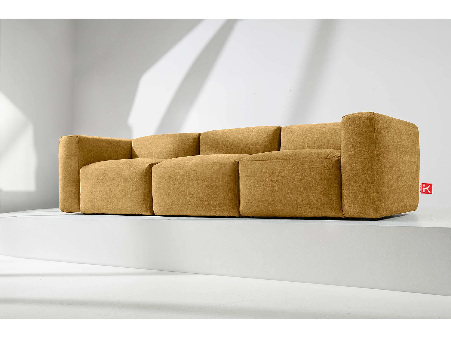 Sofa 3 Sitzer mit extrem weicher und bequemer Sitz - gelb - BUFFO