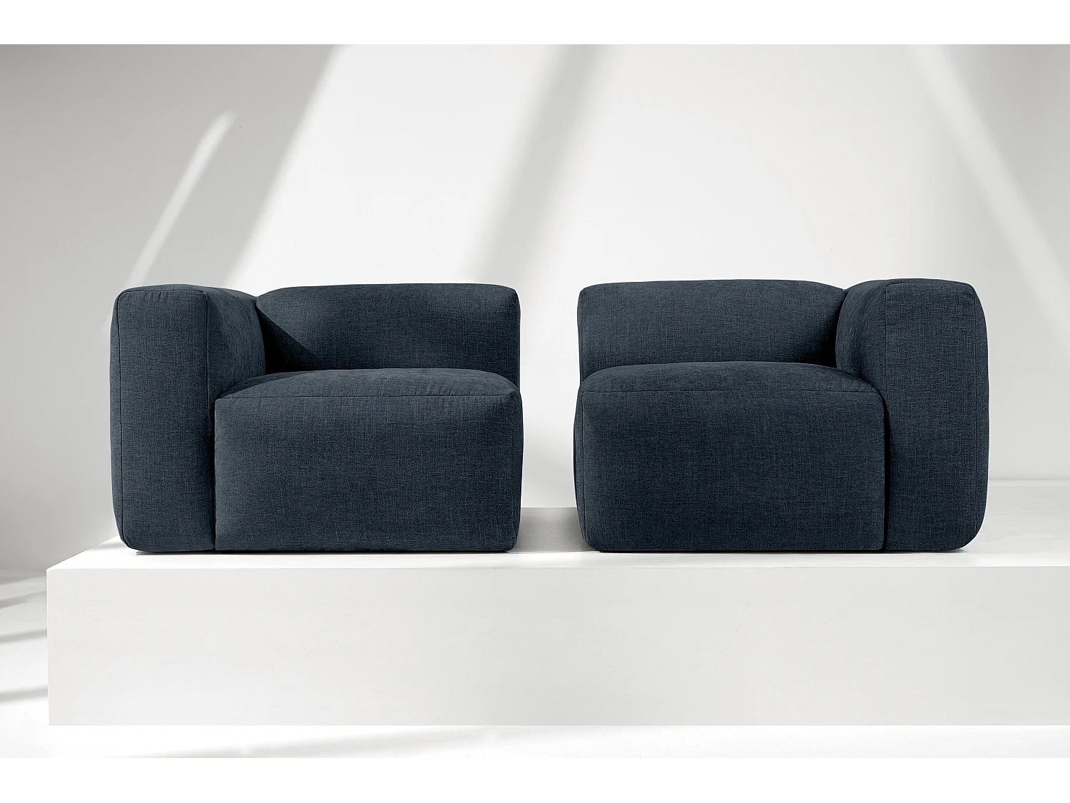 Sofa 2 Sitzer mit extrem weicher und bequemer Sitz - dunkelblau - BUFFO