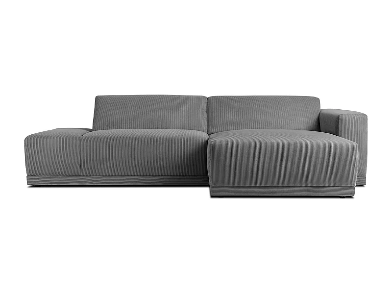 Ecksofa Rechts in moderner Optik mit hochwertigem Kaltschaum  - grau - MUDI