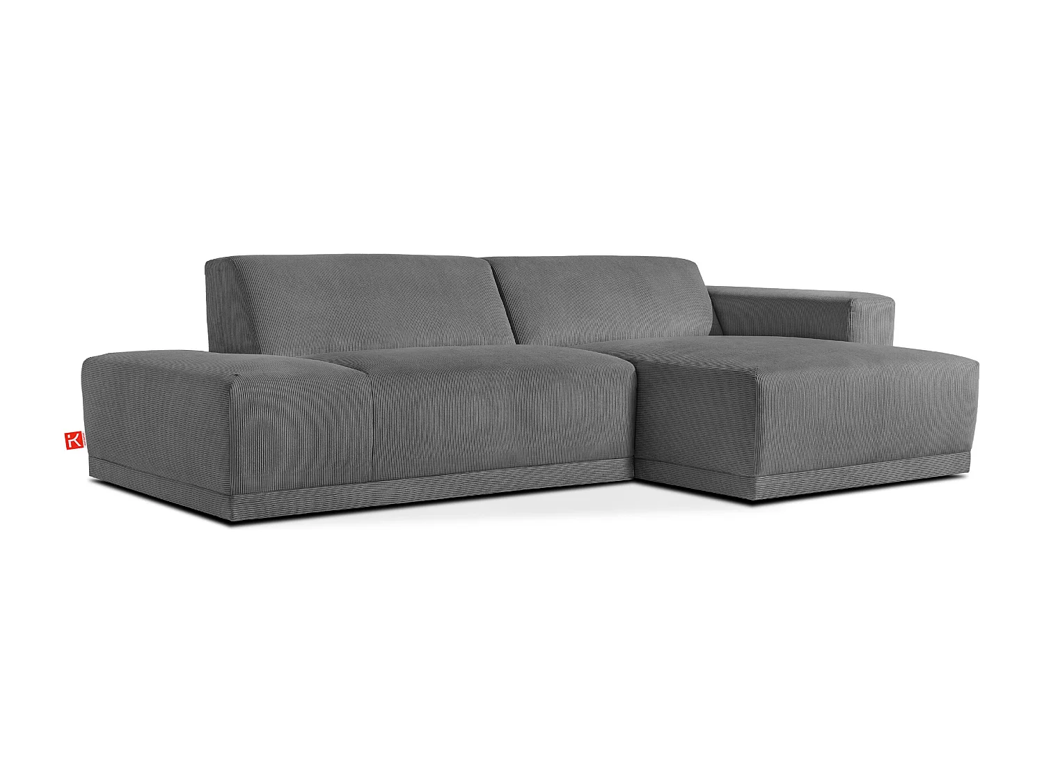 Ecksofa Rechts in moderner Optik mit hochwertigem Kaltschaum  - grau - MUDI