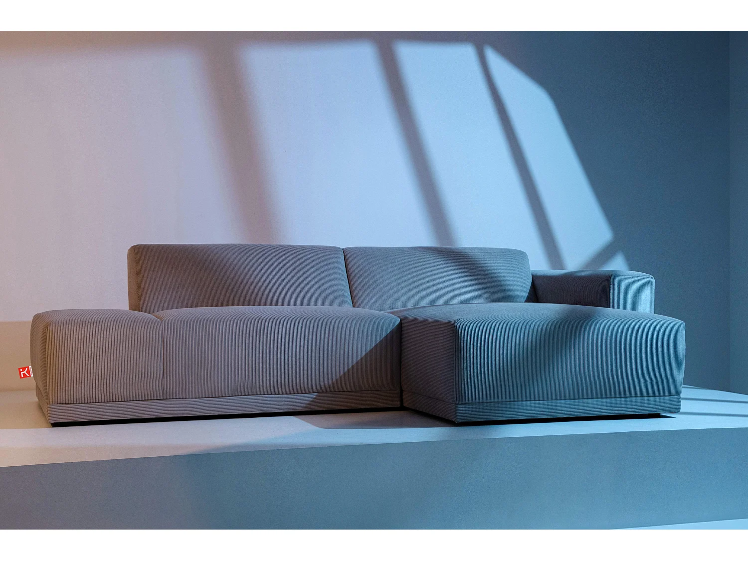 Ecksofa Rechts in moderner Optik mit hochwertigem Kaltschaum  - grau - MUDI