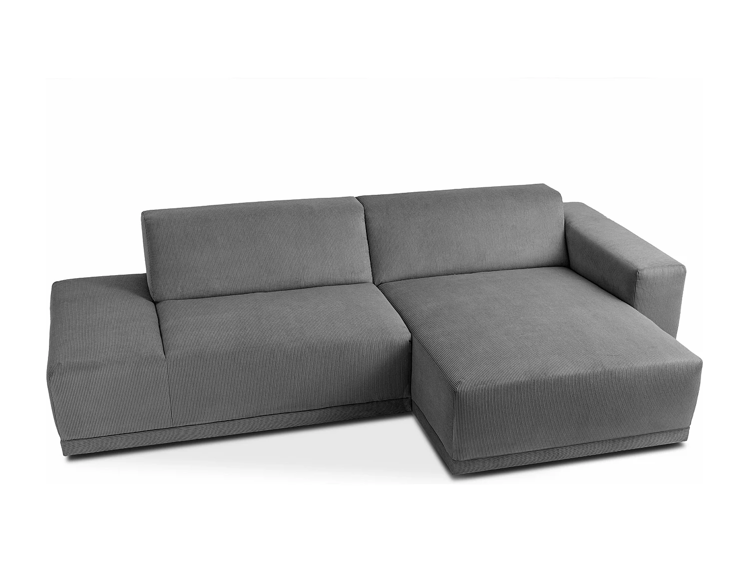 Ecksofa Rechts in moderner Optik mit hochwertigem Kaltschaum  - grau - MUDI