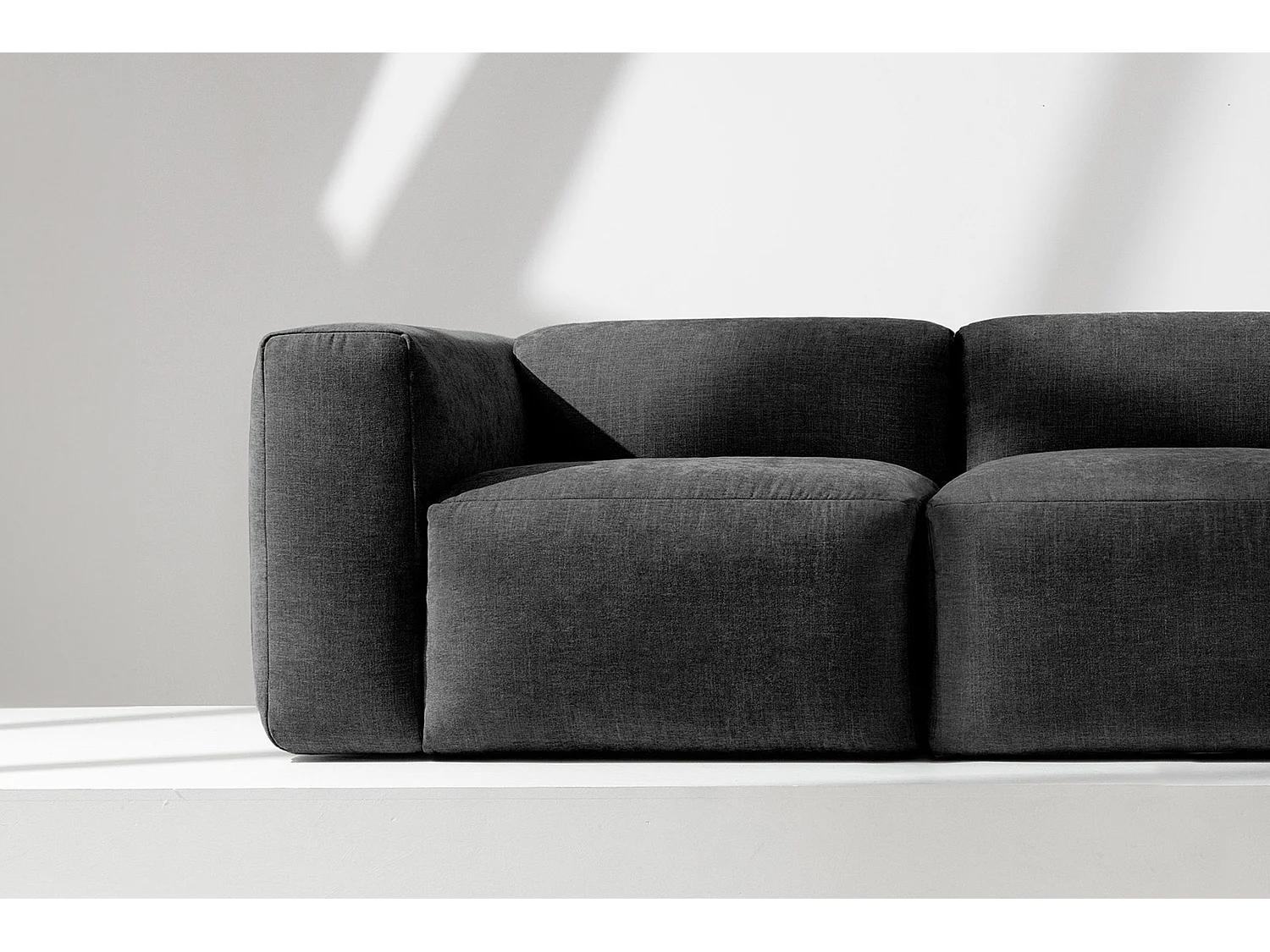 Sofa 3 Sitzer mit extrem weicher und bequemer Sitz - grau - BUFFO