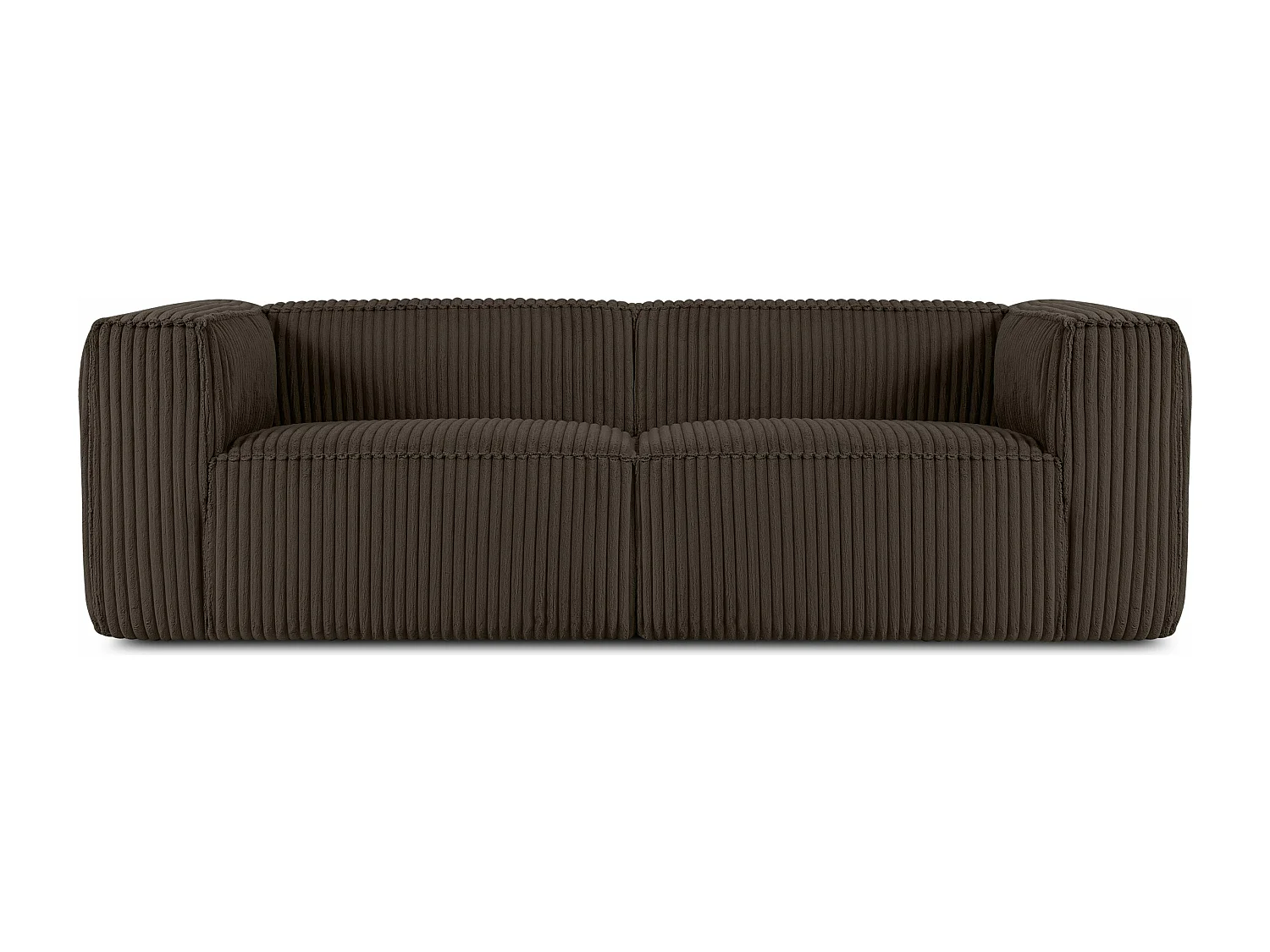 Modernes Sofa 3 Sitzer aus breitem Cordstoff - braun - FEROX