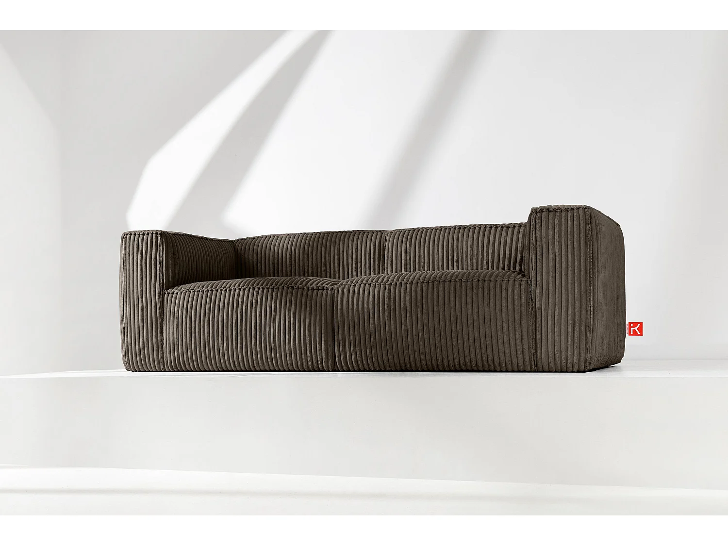 Modernes Sofa 3 Sitzer aus breitem Cordstoff - braun - FEROX