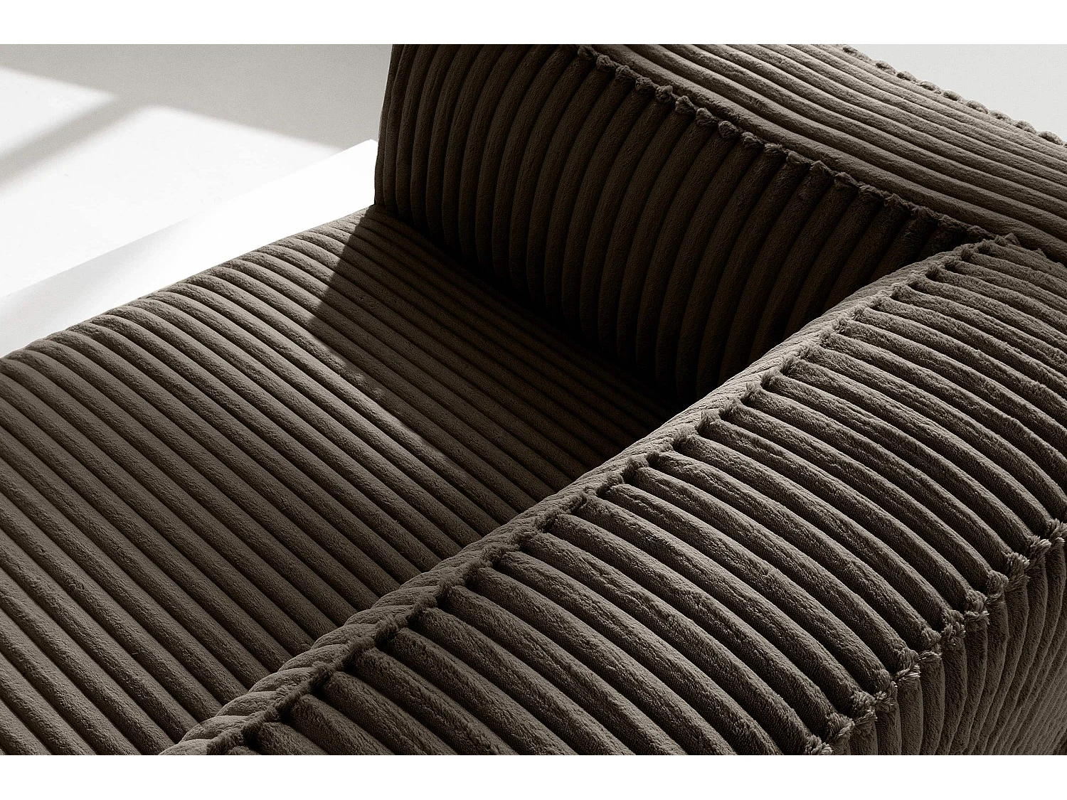 Modernes Sofa 3 Sitzer aus breitem Cordstoff - braun - FEROX