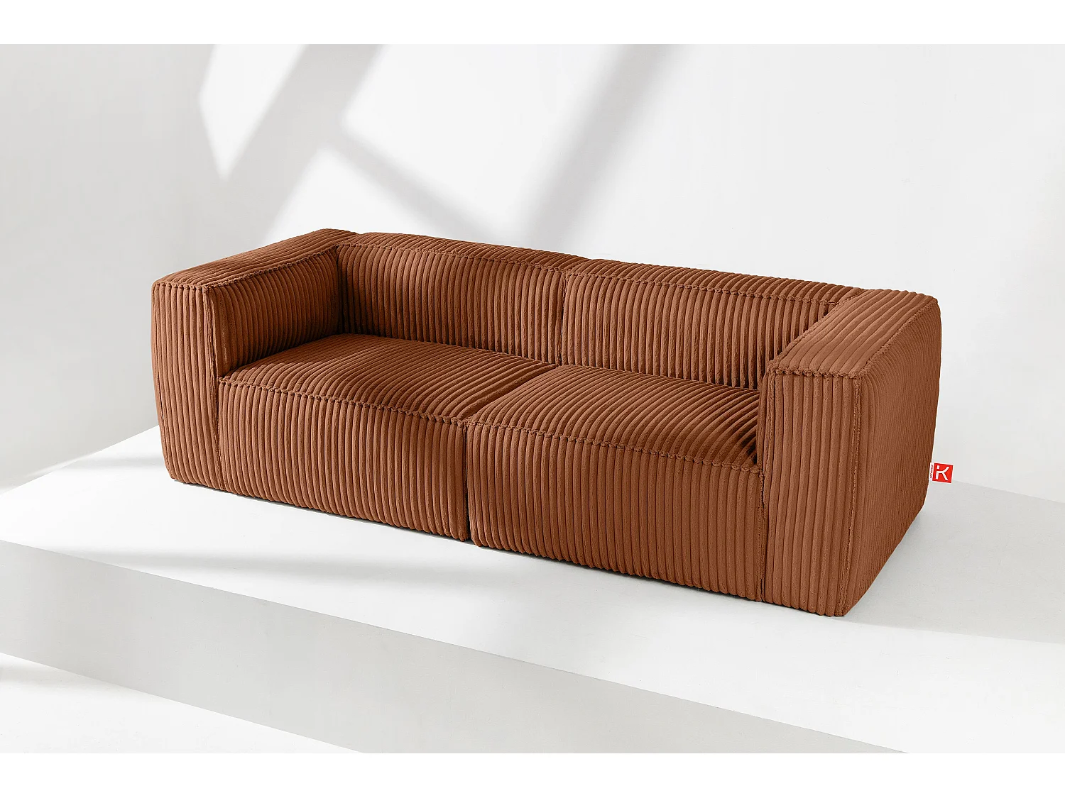 Modernes Sofa 3 Sitzer aus breitem Cordstoff - rot - FEROX