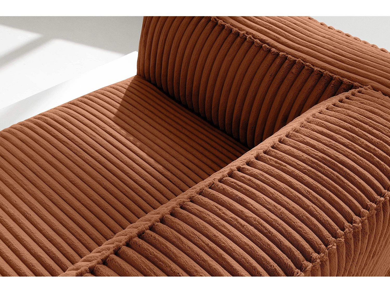 Modernes Sofa 3 Sitzer aus breitem Cordstoff - rot - FEROX