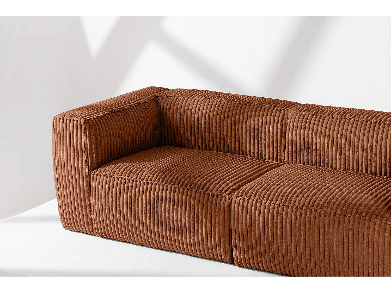 Modernes Sofa 3 Sitzer aus breitem Cordstoff - rot - FEROX