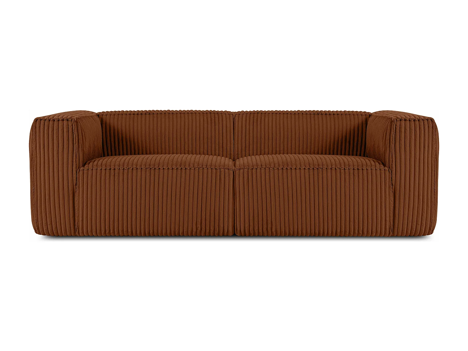 Canapé 3 places contemporain en velours côtelé large - rouge - FEROX