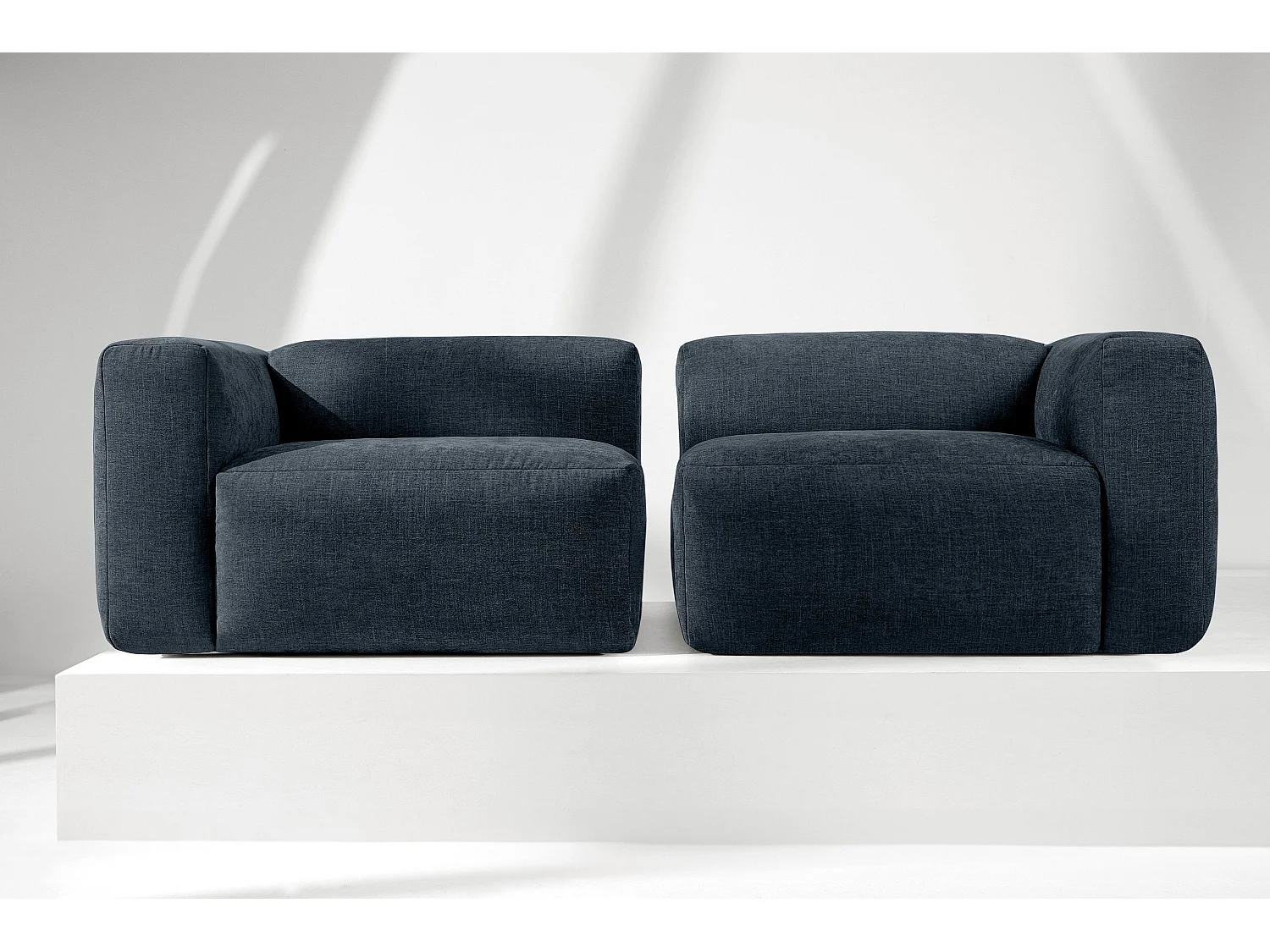 Sofa 2,5 Sitzer mit extrem weicher und bequemer Sitz - dunkelblau - BUFFO